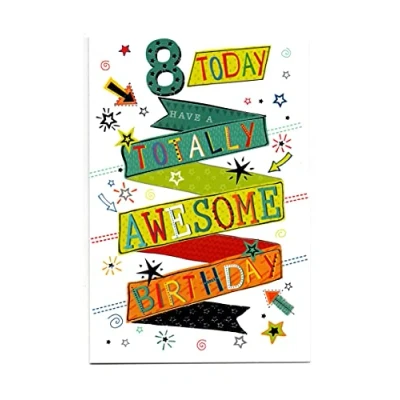 Image of Birthday Card for Eight (8) 8th Year Old Boy Free Post (UK)