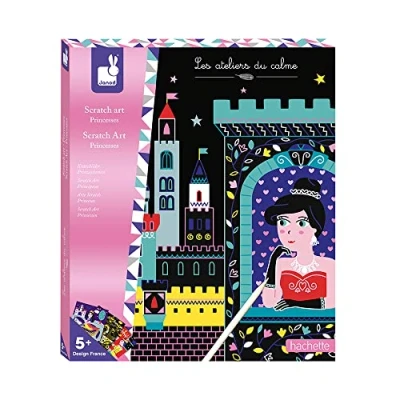Image of Janod From 5 years old Pretty Princesses Scratch Art Creative Kit Les Ateliers du Calme Leisure Dexterity and Concentration J07893