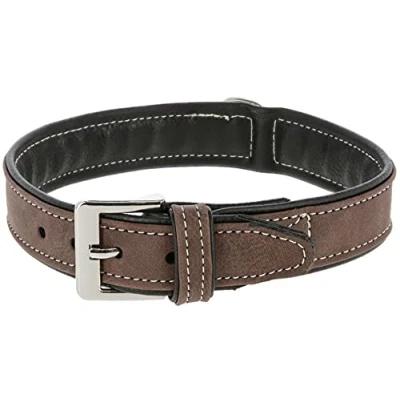 Image of Kerbl California Collar Faux Leather Brown Width 20 40mm Neck Circumference 32 64cm