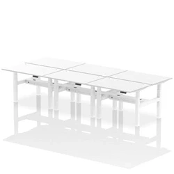Image of Air B2B 1200x800mm Height Adjustable 6P Bench Desk CP White/White