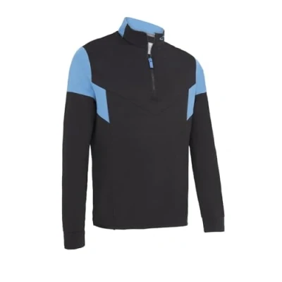 Image of Callaway Golf Mens Quarter Zip Contrast Detail Sweater Caviar M