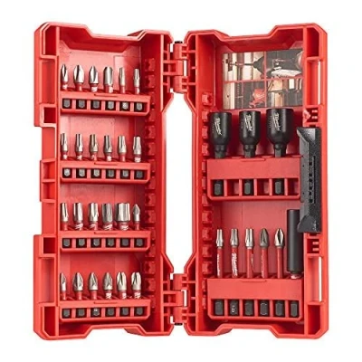 Image of Milwaukee 4932430905 Shockwave Impact Bits and Nut Drivers Set (33 Piece), Red
