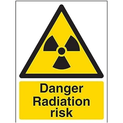 Image of V Safety Danger Radiation Risk Warning Sign 150mm x 200mm 1mm Rigid Plastic