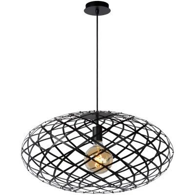 Image of Wolfram Modern Pendant Light Ø 65cm 1xE27 Black