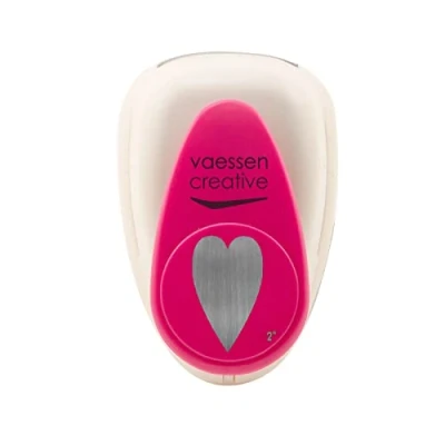 Image of Vaessen Creative Craft Paper Punch Heart 3 x 4,9 cm Circle Cutter for Crafting and Card Making