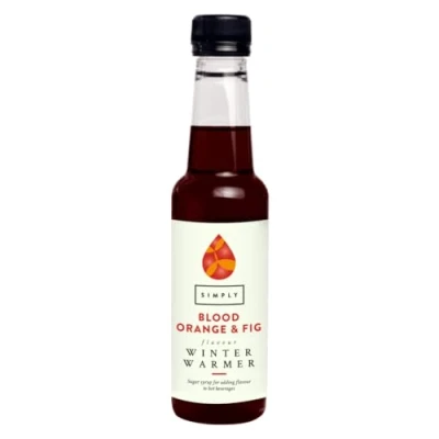 Image of Simply Blood Orange &amp; Fig Winter Warmer Syrup, Nut Free Halal Certified Flavoured Syrup for Hot Drinks (250ml)