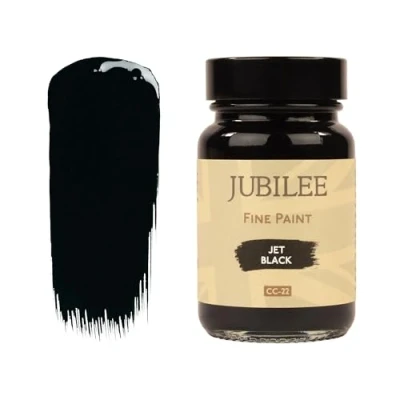 Image of Guild Lane Jubilee Fine Paint Jet Black Furniture, Metal, Fabric, Glass &amp; More Indoor Outdoors Water Based Acrylic 60ml Jar