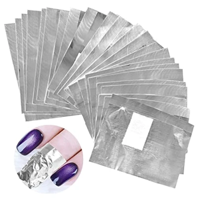 Image of Foil Nail Wraps, 200 Pcs Foils For Gel Nails, Aluminium Wraps Remover with Pre attached Lint Free Cotton Pads, Nails Fast &amp; Gentle Soak Off Polish Removing
