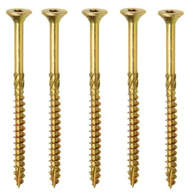 Image of KLIMAS Wood Screws Torx Chipboard Yellow Countersunk Patio Universal Roof Construction Set 4.5 x 80 mm Pack of 250