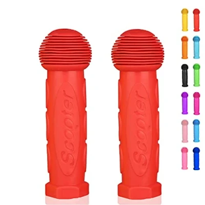 Image of OTFAITP Scooter Grip Handlebar 1 Pair Bicycle Fit for 2 3 4 Wheels Kid Kick Scooters,Children Bike,Drifting Scooter,Swing (Red)