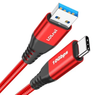 Image of USB C Cable [2 Pack, 6ft/1.8m/180cm], 3.2 Gen 2 to Type 10Gbps Data Transfer &amp; 3.1A Fast Charge for iPhone 15/15 Pro Max, CarPlay, Samsung Galaxy S21/S20/S10, LG G8/G7, PS5 Controller Red