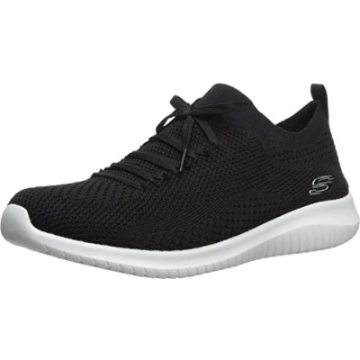 Image of Skechers Women&#039;s Ultra Flex Statements Sneaker, Black White, 6.5 UK