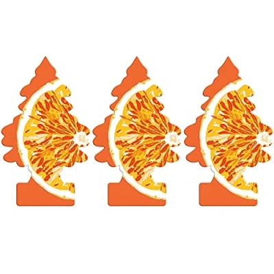 Image of Little Trees Air Freshener Tree LTZ084 Orange Juice Fragrance For Car Home Boat Caravan Triple Pack