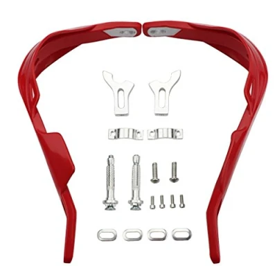 Image of GOOFIT 7/8&quot; Aluminium Alloy Handlebar Hand Brush Guards Protector Handguards Assy Replacement For Motocross Motorcycle Off road Pit Dirt Bike ATV Red