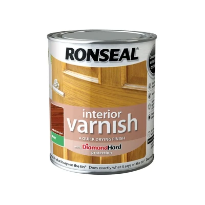 Image of Ronseal Interior Varnish Medium Oak Matt 750ml
