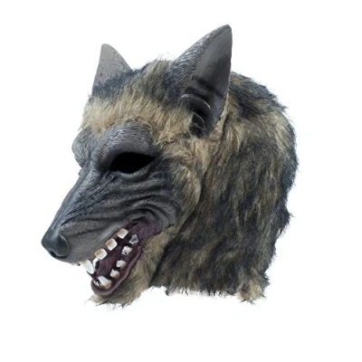 Image of Bristol Novelty BM539 Wolf Mask Brindle Effect 1 Piece Greyish Brown One Size Adult, unisex
