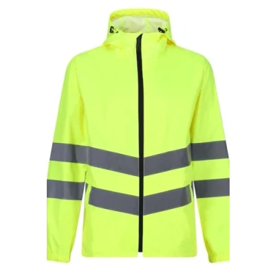 Image of Regatta TRW497 20070 Professional Hi Vis Waterproof and Windproof Pack away Jacket, Yellow, L
