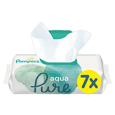 Image of Pampers Aqua Pure Wet Wipes 7 Packs (7 x 48 Wipes)