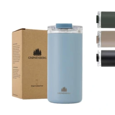 Image of Groenenberg Travel Mug Coffee Cup 473ml 100% Leakproof hot for Hours Recycled Stainless Steel Mugs Drinks