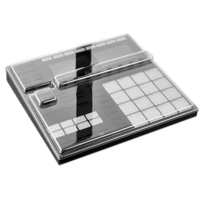 Image of Decksaver Cover for Native Instruments Maschine MK3 (Soft Fit) Super Durable Polycarbonate Protective lid in Smoked Clear Colour, Made The UK