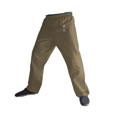 Image of TA0 Kung Fu Pants Martial Arts Kimono for Men and Women, Wing Chun Trousers Cotton 100% (Kung Beige, M)