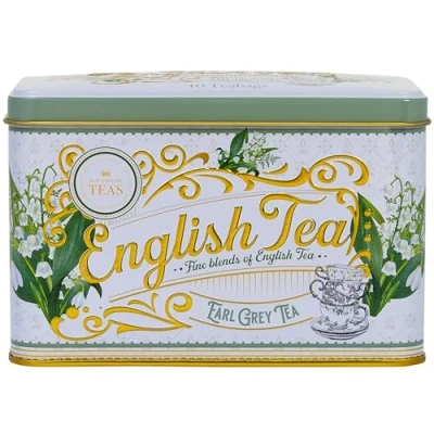 Image of New English Teas Lily of the Valley Tea Tin with 40 Earl Grey Teabags