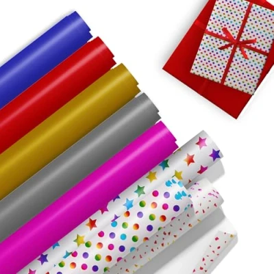 Image of G4GADGET Christmas Wrapping Paper Gift Wrap Assorted Designs 16 Sheets 70cm X 50cm Large