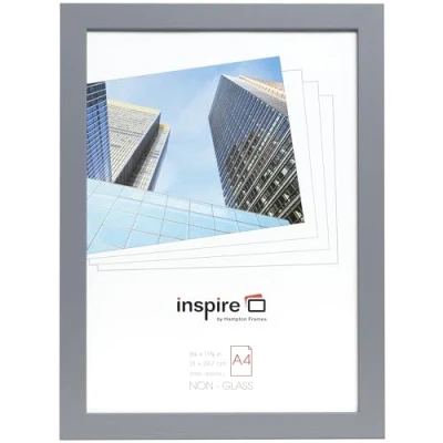 Image of Hampton Frames ZURICH A4 (21x30cm) Grey Picture Poster Photo Frame Plexi (Non Glass) ZURA4GRY