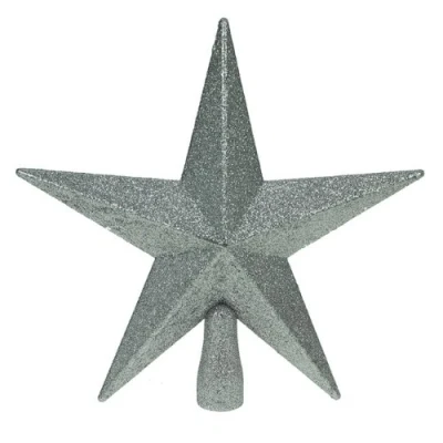 Image of Glitter Star Christmas Tree Topper Silver (20cm) by Direct