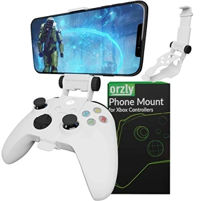 Image of Xbox Series X Controller Mobile Gaming Clip, Phone Mount Adjustable Holder Clamp Compatible with XS, One, One S, Robot White