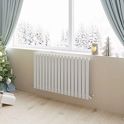 Image of Horizontal Radiator Oval Column Designer Central Heating Rad 600x1003mm Single White