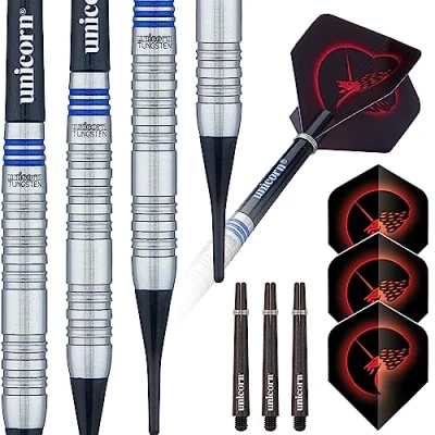 Image of Unicorn Soft Tip Darts Set Core Tungsten Barrels Style 1 20 g
