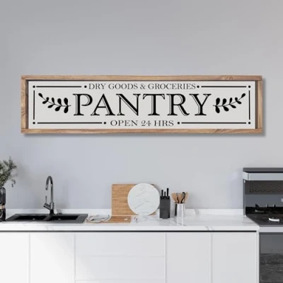 Image of metal Sign Kitchen Sign, Pantry Door Farmhouse Grocery and Dry Good Signs, Rustic Decor, metalen Signs With Sayings 4x16 Inch