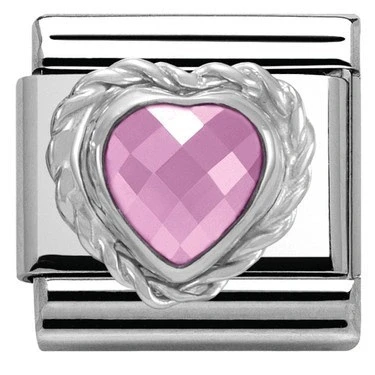 Image of Nomination Pink Crystal Heart Charm