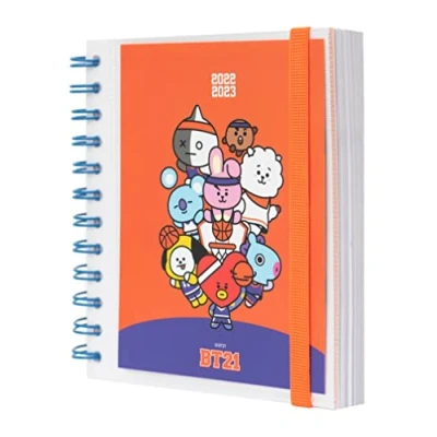Image of BT21 Official Merchandise Diary 2022 2023 Back To School 11 Months Academic Day Page August June Mid Year With Stickers Gifts Kawaii