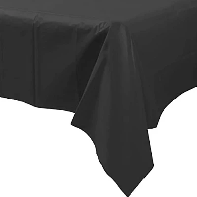 Image of Unique Party Plastic Disposable Tablecloth (Black)