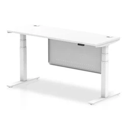 Image of Air 1600x600 Height Adjustable Desk White CP Leg Modesty Panel