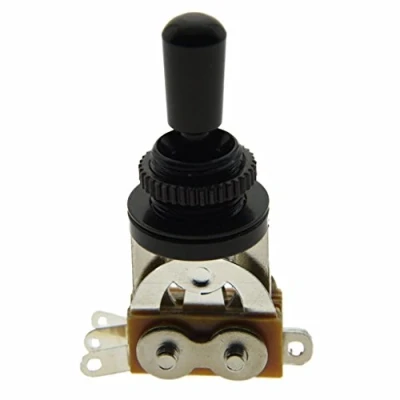 Image of Dopro 3 Way Short Frame Toggle Switch Pickup Selector Black with Brass Metal Tip for Les Paul Electric Guitars