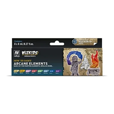 Image of Vallejo VAL80258 Farb Set, WizKids Arcane Elements, 8 x ml Model Paint, Various, (Pack of 8)