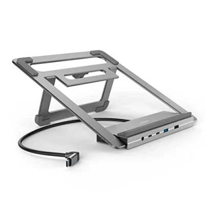 Image of Hama &quot;Connect2Office Stand USB C Docking Station, Notebook Holder, 12 Ports