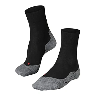Image of 1 Pair Black RU4 Cushioned Wool Sports Crew Socks Men&#039;s 5.5 7.5 Mens Falke