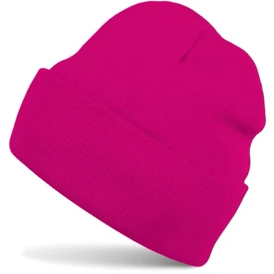 Image of styleBREAKER Unisex Beanie Knitted Hat Solid Color, Fine Knit Double Knitted, Warm Winter 04024029, Colour:Pink
