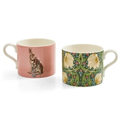 Image of Morris &amp; co MCOF8726 XG Spode Pimpernel and Forest Hare 0.34L Mugs Boxed Set of 2, Porcelain