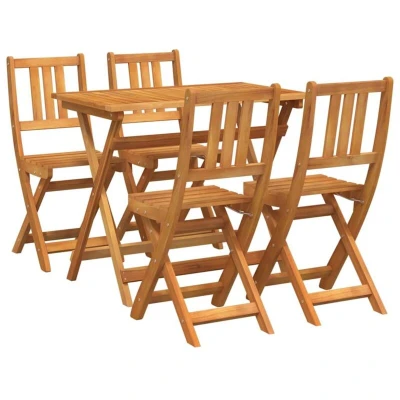 Image of vidaXL 4 Piece Folding Garden Bistro Set Solid Wood Acacia