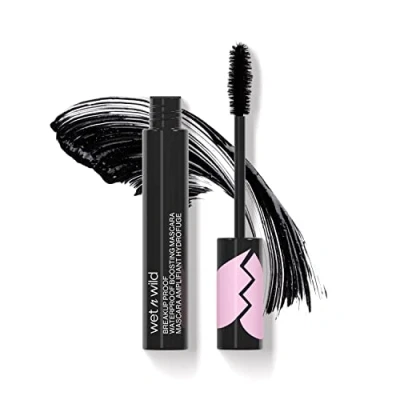 Image of Wet n Wild Breakup Proof Waterproof Boosting Mascara, Eyelash Lengthening Castor Oil Enriched and Flake Free Formula, Buildable Intensity, Blackest Black Shade