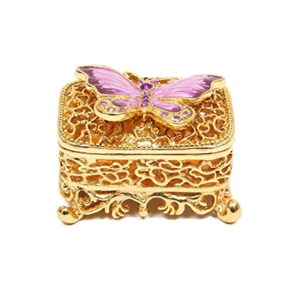 Image of QIFU Hand Painted Butterfly Style Decorative Enamel Trinket Box(QF835)