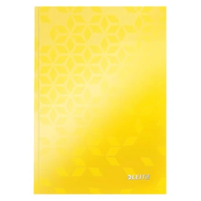 Image of Leitz A5 Hard Cover Notebook, Yellow 80 Sheets, Ruled, 90 gsm Ivory Paper, Wow Range