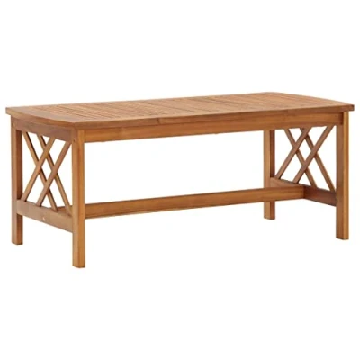 Image of vidaXL Solid Acacia Wood Coffee Table Living Room Furniture Wooden Couch Sofa End Accent Outdoor Garden Side Tea Dining Dinner Desk