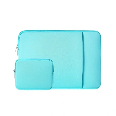 Image of RAINYEAR 14 Inch Laptop Sleeve Case Protective Soft Padded Zipper Cover Carrying Computer Bag with Front Pocket &amp; Accessories Pouch,Compatible 14&quot; Notebook Chromebook Tablet Ultrabook(Blue)