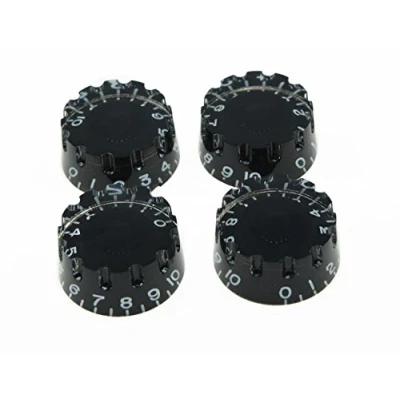 Image of KAISH 4pcs Black Knurled LP Guitar Speed Dial Knobs Control for Les Paul Guitars